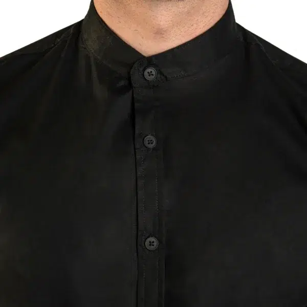 camisa cuello mao vista del cuello