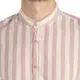 camisa rosa de rayas cuello mao
