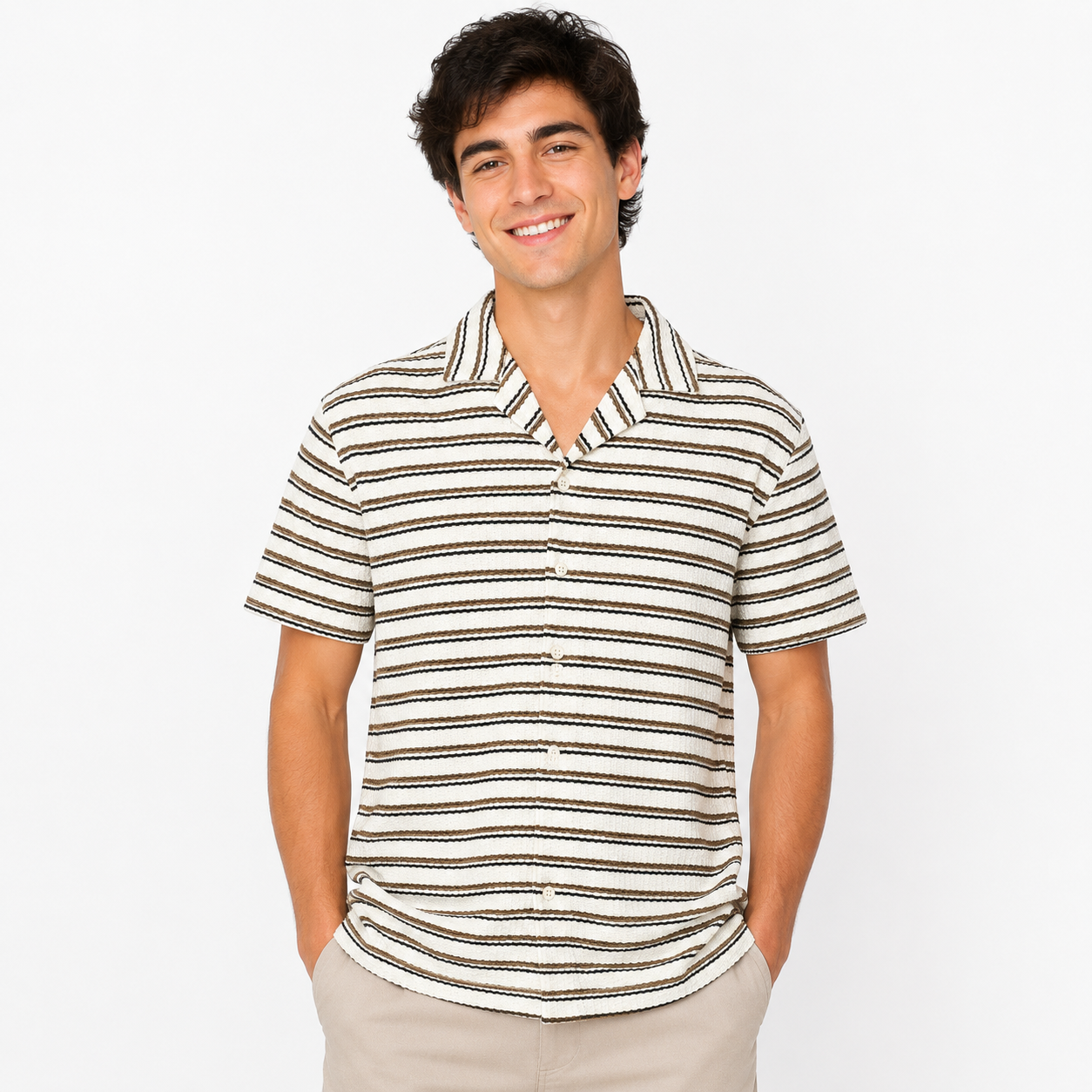 Camisa Tejida de Manga Corta